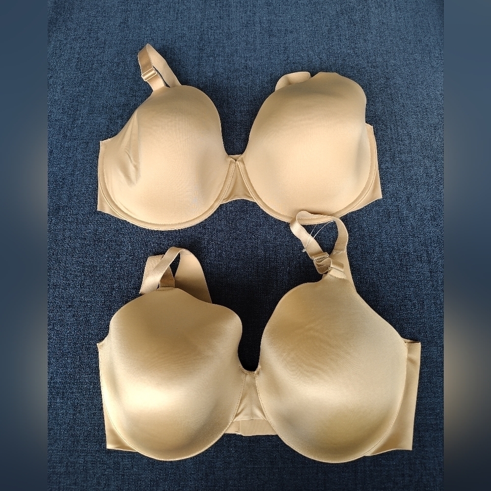 Soma Vanishing Back & 360 Full Coverage 36G Bra Lot of 2 Lined Underwire Beige
